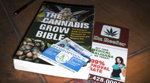 A medical marijuana cardholder in Las Vegas displays some literature. (Photo by Alexa Ard/News21)